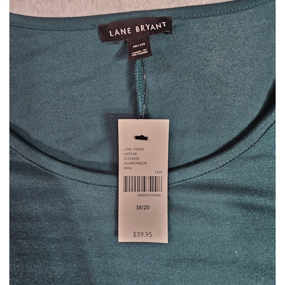 Lane Bryant Teal High Low Sharkbite Hem Knit Dress Plus Size 18/20 NWT - Picture 7 of 10